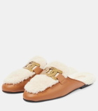 Tod's Catena shearling-lined leather slippers