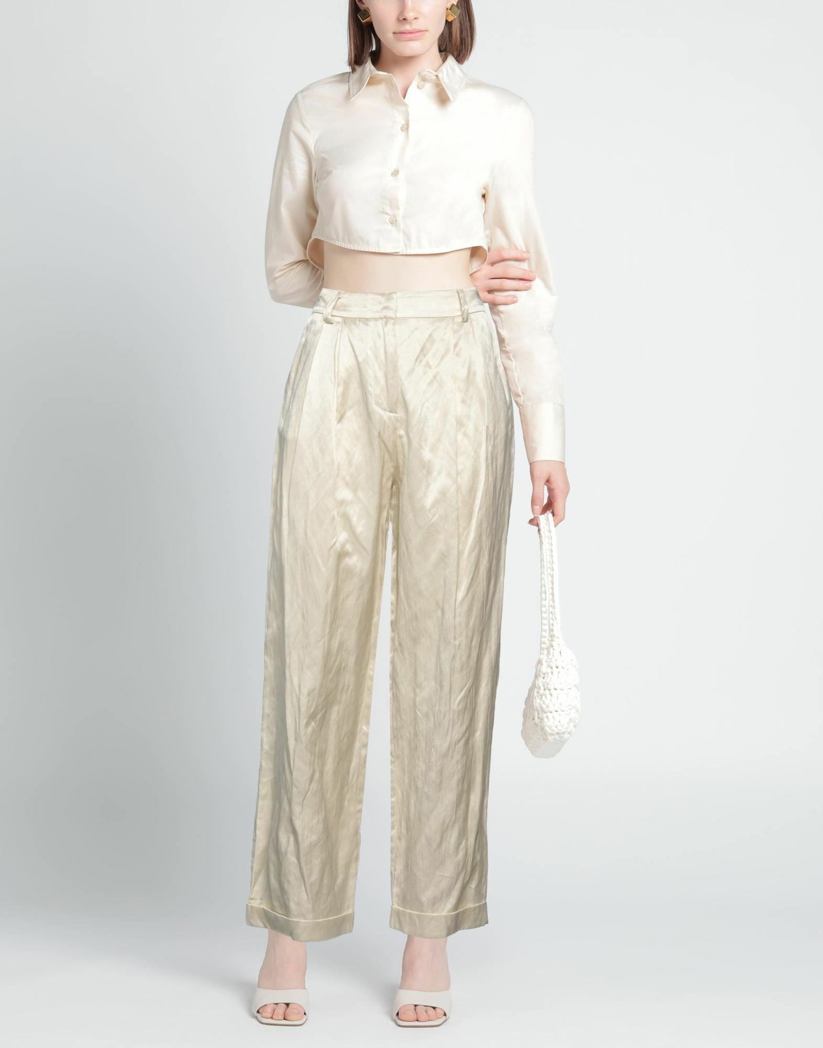 Manila Grace Womens Pants Ivory