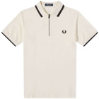 Fred Perry Authentic Men's Half Zip Polo Shirt in Ecru