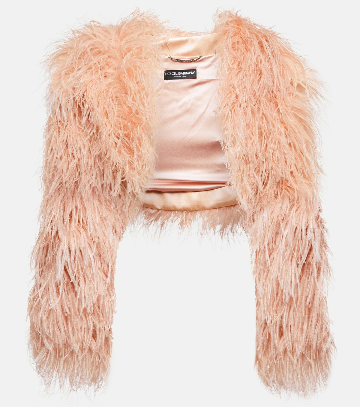 Zucker Feather Bolero Jacket | Nude Beige Ostrich Feather