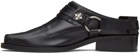 Toga Virilis Black Leather Slip-On Loafers