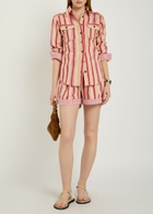 Isabel Marant étoile Nirma Striped Cotton Shorts Beige