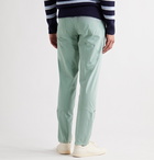 Altea - Tapered Pleated Stretch-Cotton Trousers - Green