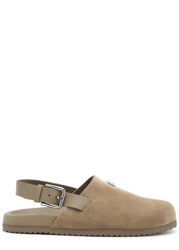 Photo: Dolce & Gabbana Clog Suede Sliders Tan