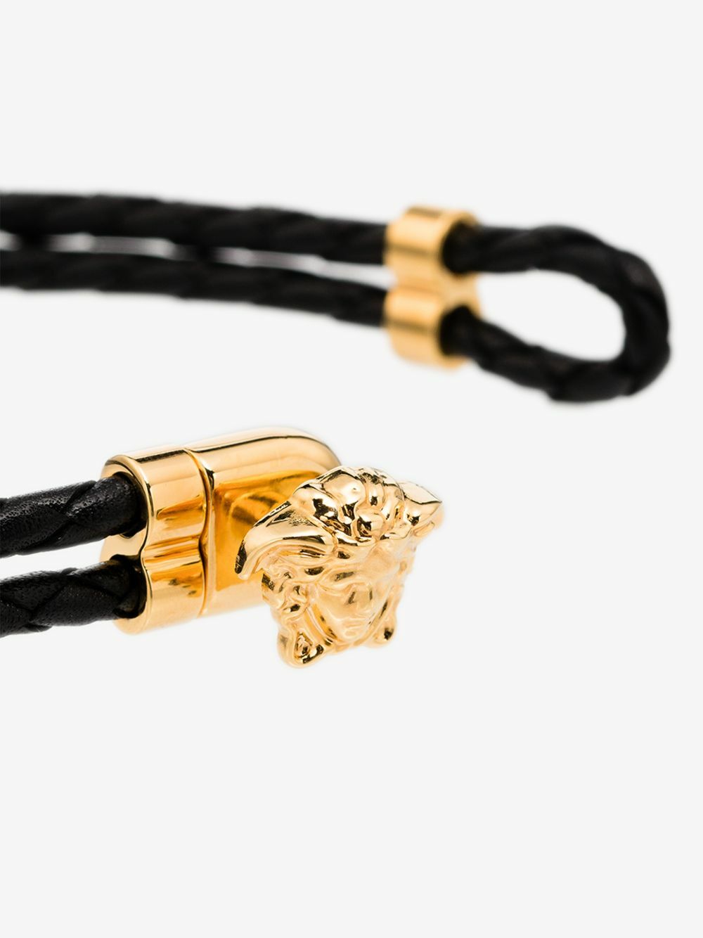 Versace Black Medusa Leather Bracelet