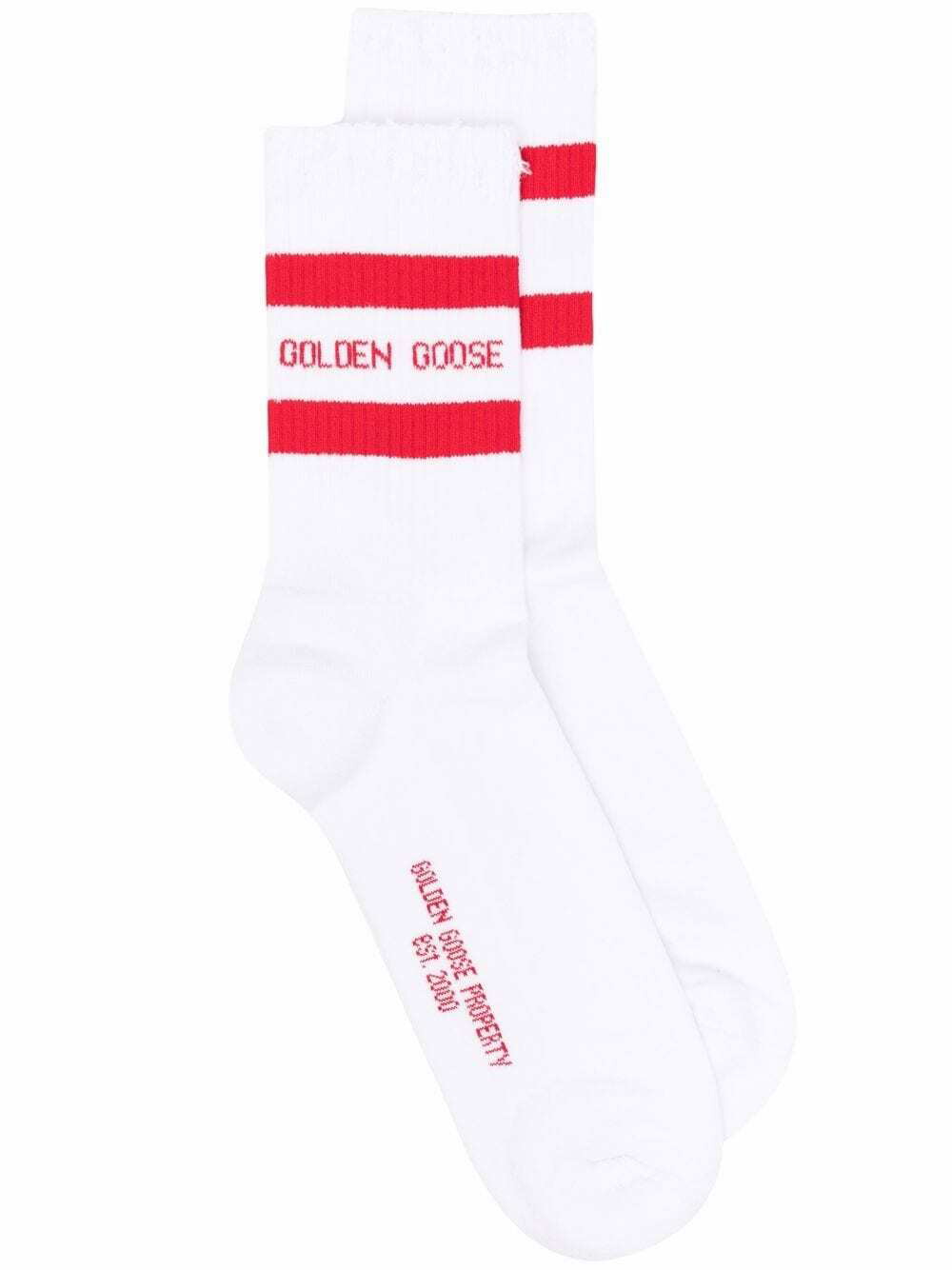 GOLDEN GOOSE - Cotton Logo Socks Golden Goose Deluxe Brand