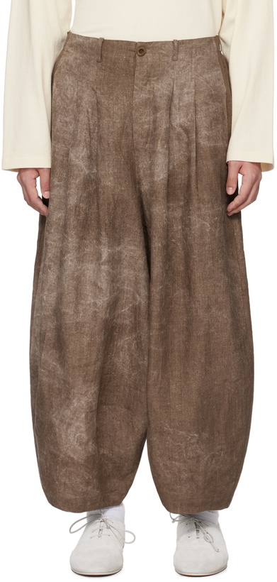 Photo: Aviva Jifei Xue Brown Cocoon Shape Trousers