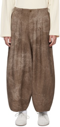 Aviva Jifei Xue Brown Cocoon Shape Trousers