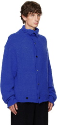 ADER error Blue Rolled Edge Cardigan