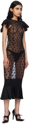 HODAKOVA Black Stocking Polka Dot Midi Dress
