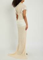 DE LA Vali Noor Ruffled Lace Maxi Dress Ivory