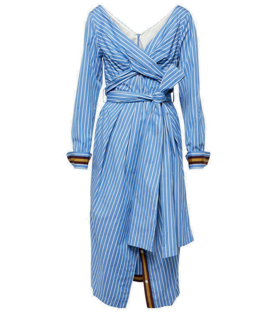 Dries Van Noten Striped cotton poplin midi dress Dries Van Noten