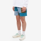 The Future Is On Mars Men's Corduroy Patchwork Short in Nova Blue