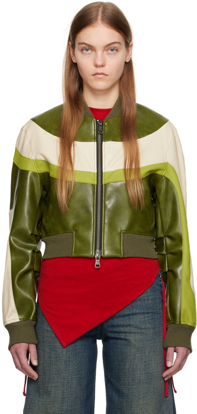 Photo: Andersson Bell Green & Beige Lilu Bomber Jacket