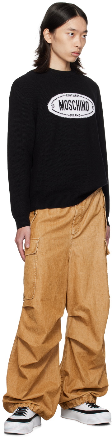 Moschino Black Oval Logo Sweater