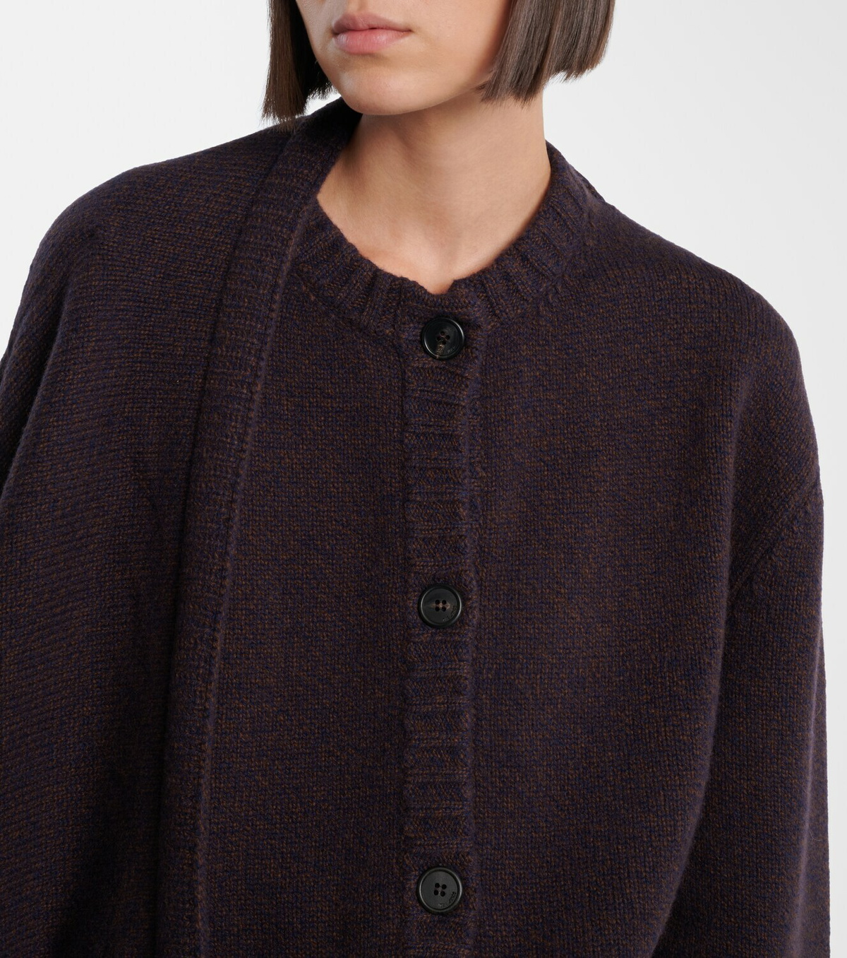 The Attico Scarf-detail wool and cashmere cardigan