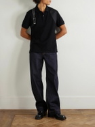McQueen - Harness-Detailed Cotton-Piqué Polo Shirt - Black