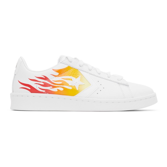 Photo: Converse White Flame Pro Leather OX Sneakers