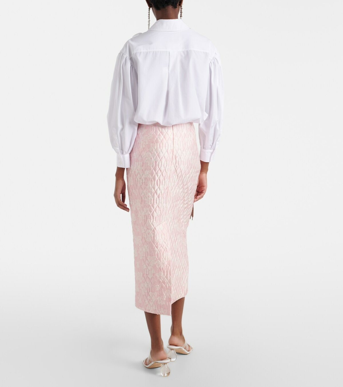 Simone Rocha Floral quilted pencil skirt