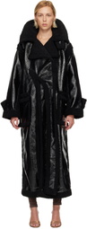 Ottolinger Black Oversized Split Faux-Shearling Coat