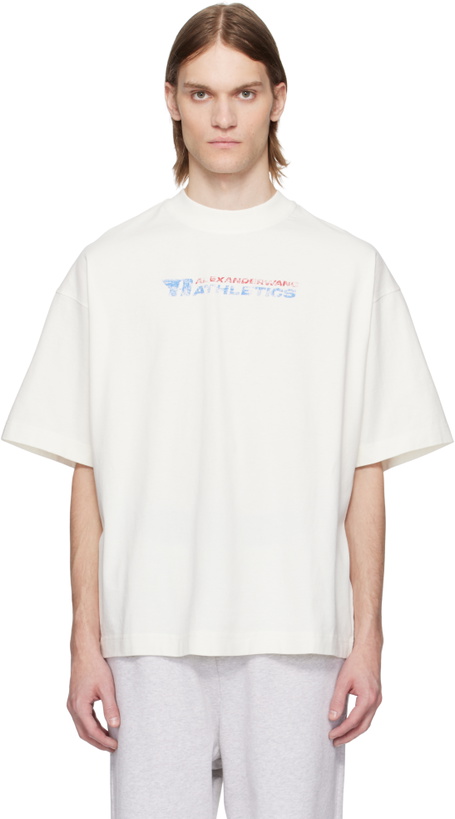 Photo: Alexander Wang White Logo-Print Cotton T-shirt