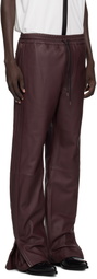 Acne Studios Burgundy Regular Fit Leather Pants