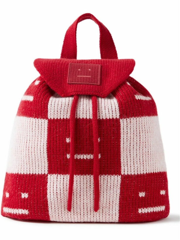 Photo: Acne Studios - Face Kaba Checked Wool-Jacquard Backpack