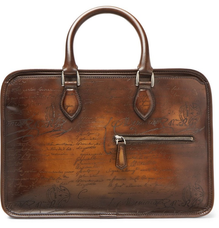 Photo: Berluti - Un Jour Mini Scritto Leather Briefcase - Men - Brown