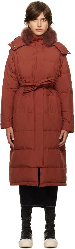 Photo: Yves Salomon Red Quilted Down Jacket