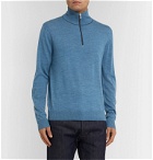 PS Paul Smith - Mélange Merino Wool Half-Zip Sweater - Blue