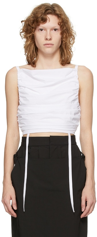 Photo: Markoo White Cropped Self-Tie Camisole