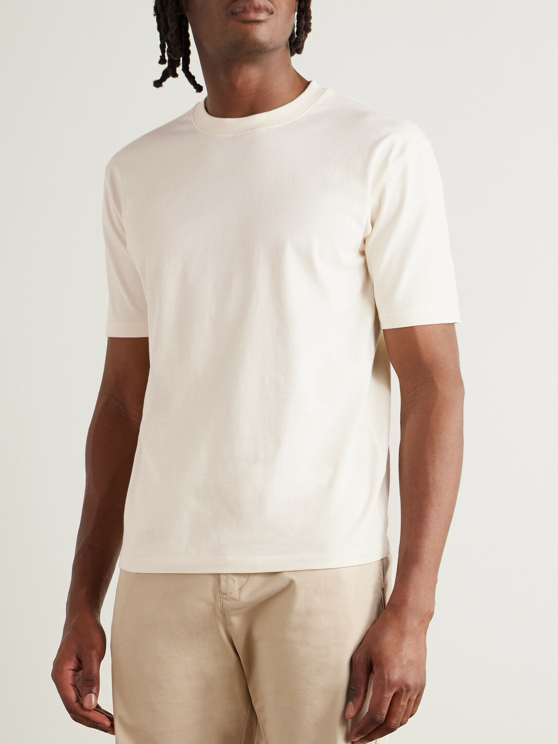 Drake's - Hiking Slim-Fit Cotton-Jersey T-Shirt - Neutrals