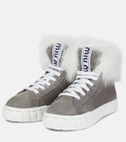 Miu Miu Shearling-lined suede sneakers