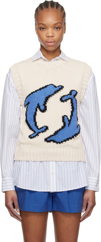 Photo: MSGM Off-White Jacquard Vest