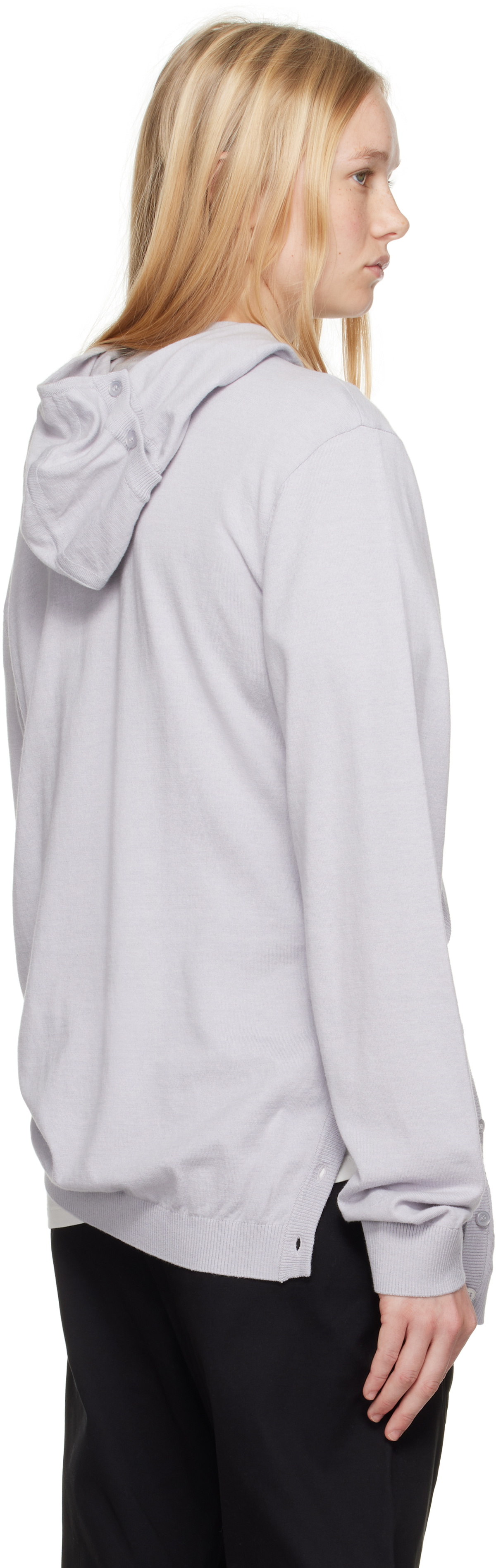 POST ARCHIVE FACTION (PAF) Gray 8.0 Center Knit Hoodie
