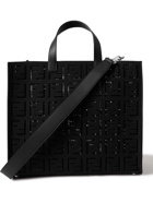 FENDI - Logo-Embroidered Leather-Trimmed Cotton-Canvas Tote