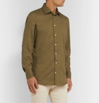 Richard James - Slim-Fit Cotton-Flannel Shirt - Green