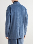 Casey Casey - Double-Breasted Cotton-Corduroy Blazer - Blue