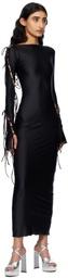 Fancì Club Black Lan Evening Maxi Dress