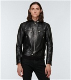 Tom Ford Lizard-effect leather biker jacket