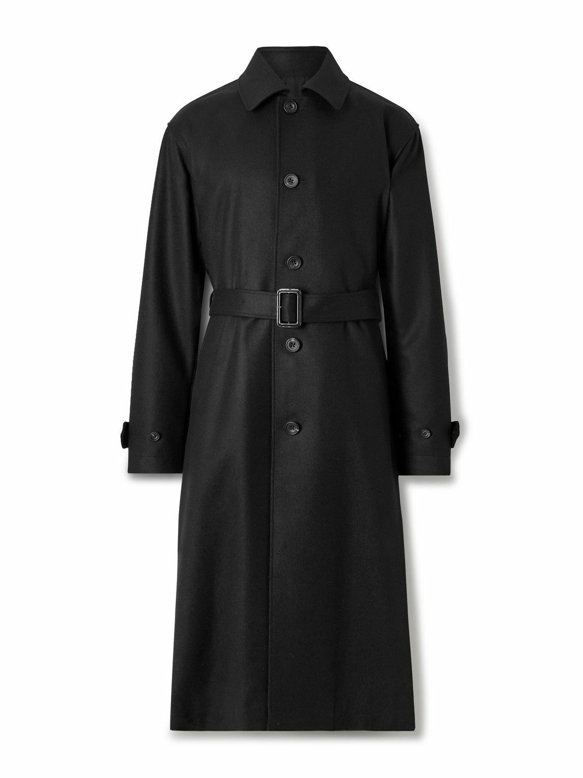 ssstein - Investigated Oversized Belted Super 120's Wool Coat - Black