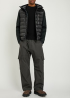 Moncler Grenoble Padded Hooded Close-knit and Nylon Jacket Black