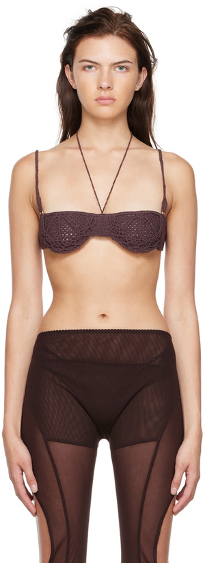 Photo: nastyamasha SSENSE Exclusive Brown Crocheted Bra