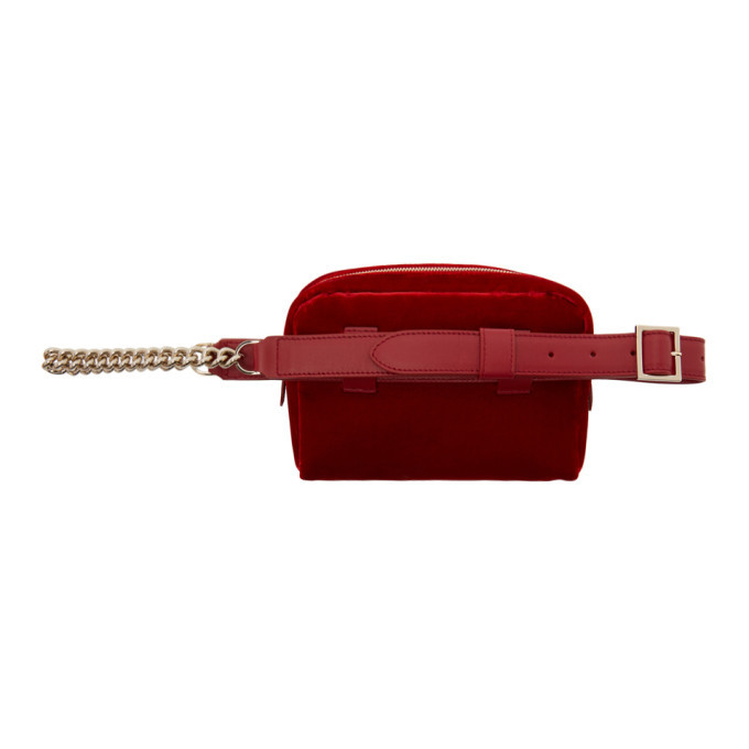 Charlotte Olympia Red Velvet Purrrfect Belt Bag