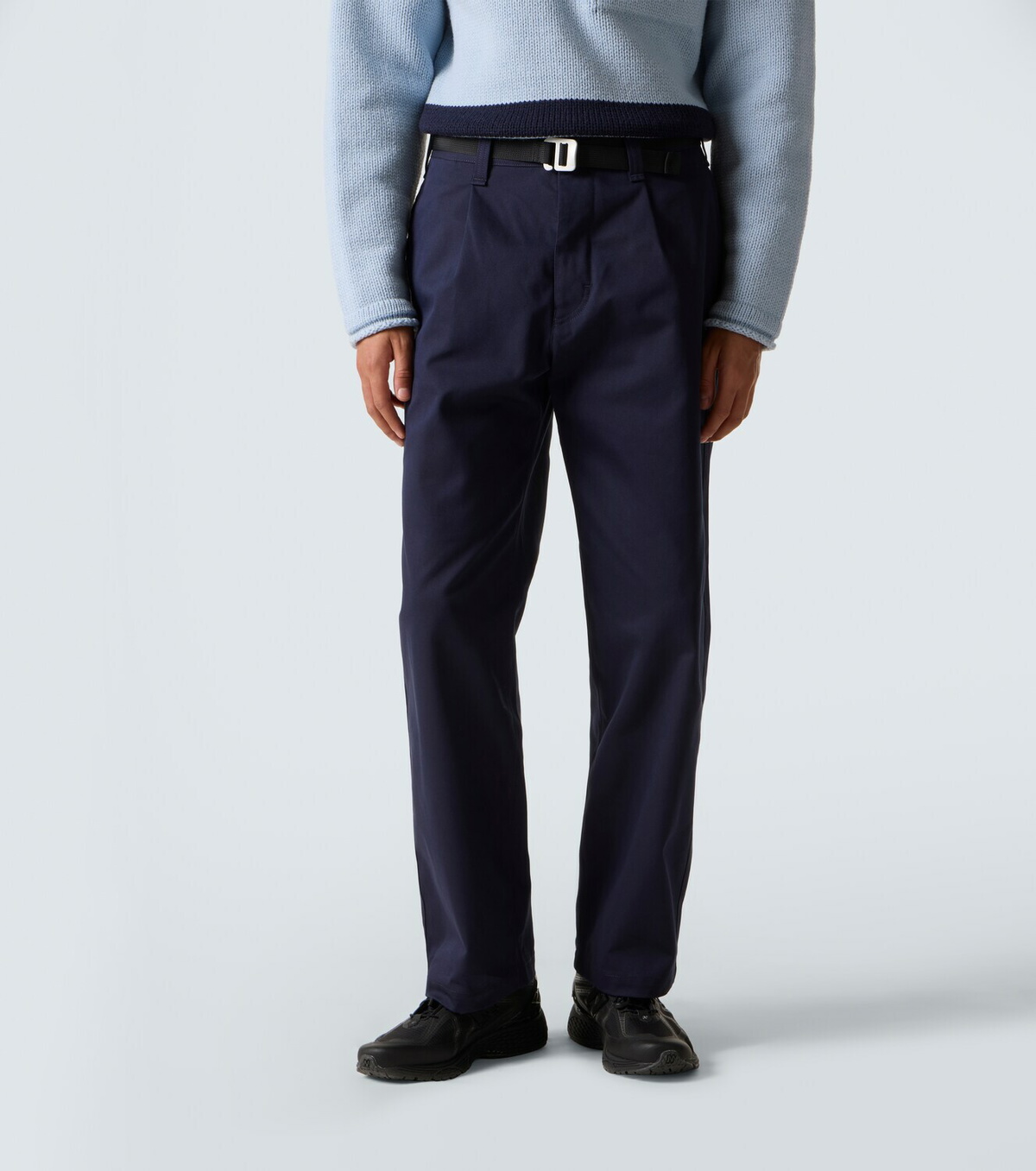 Stone Island Belted gabardine straight pants