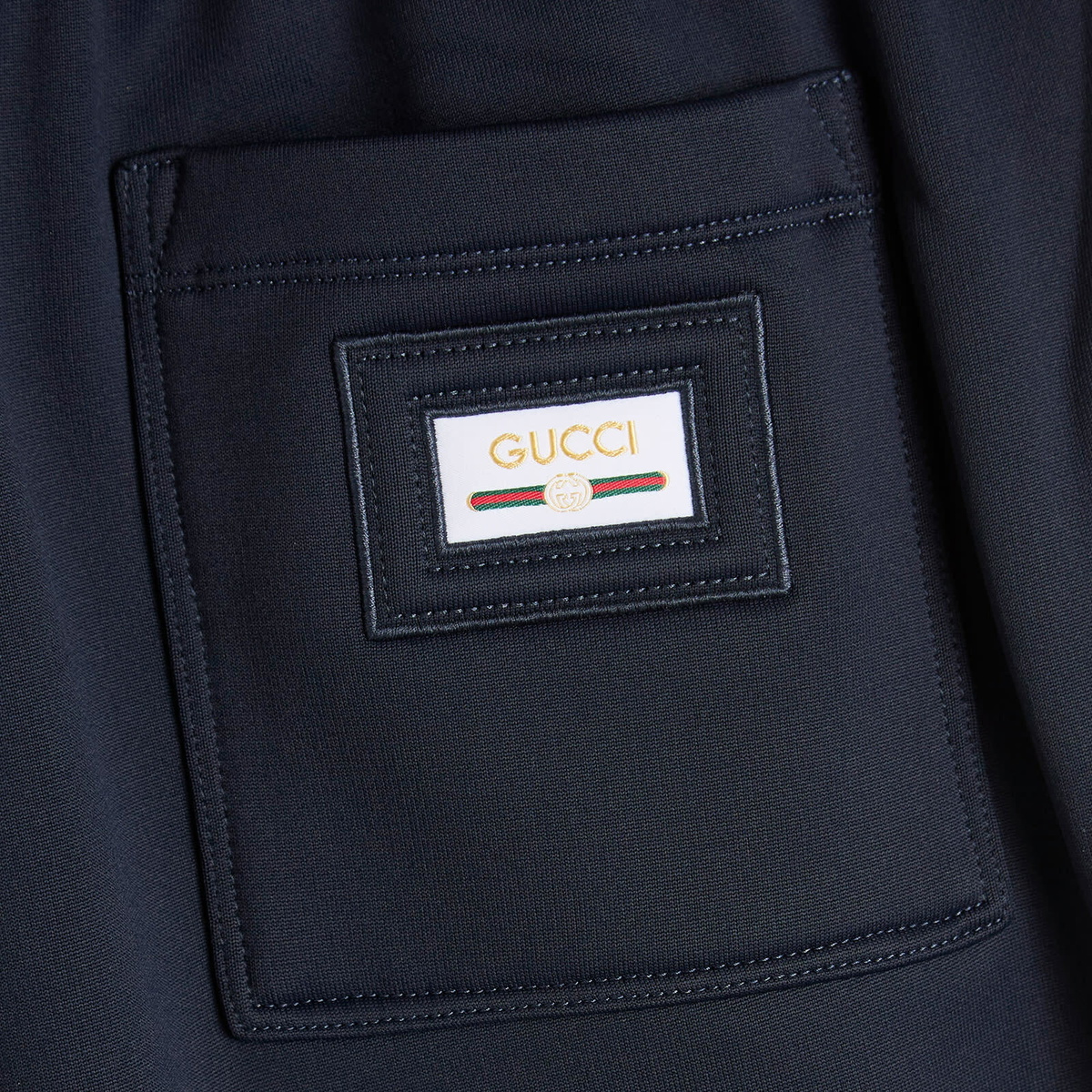 Gucci Men's Tech Nylon Fleece Sweat Pants in Blue Navy