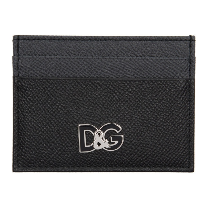 Photo: Dolce and Gabbana Black and Grey Logo Card Holder
