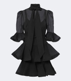 Zimmermann Pleated tie-neck minidress