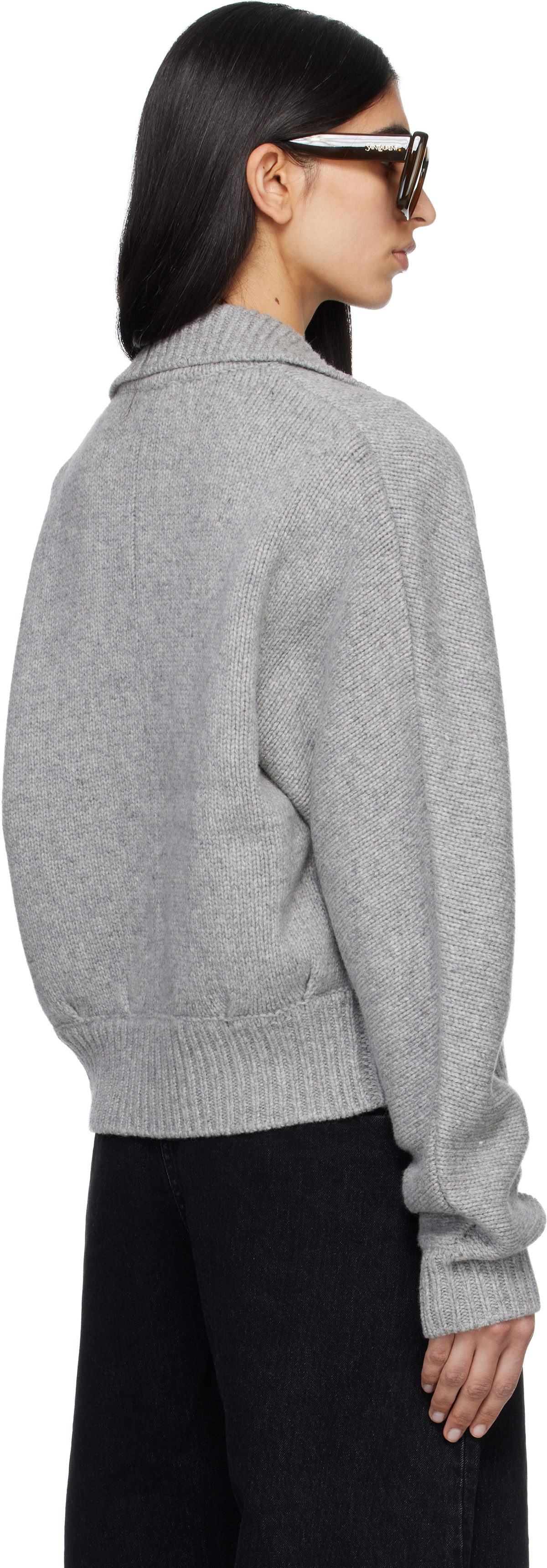 Entire Studios Gray Marla Bomber Cardigan