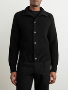 TOM FORD - Ribbed Wool and Cashmere-Blend Cardigan - Black